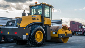 SDLG Exhibits RS7120 Road Roller At Online Russian Road Machinery Expo